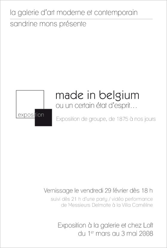 expo Made in Belgium, Galerie Sandrine Mons, Nice
